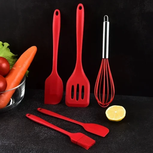Conjunto de Utensílios de Cozinha em Silicone com 5 Peças – Resistência, Segurança e Praticidade no Dia a Dia - Imagem 3